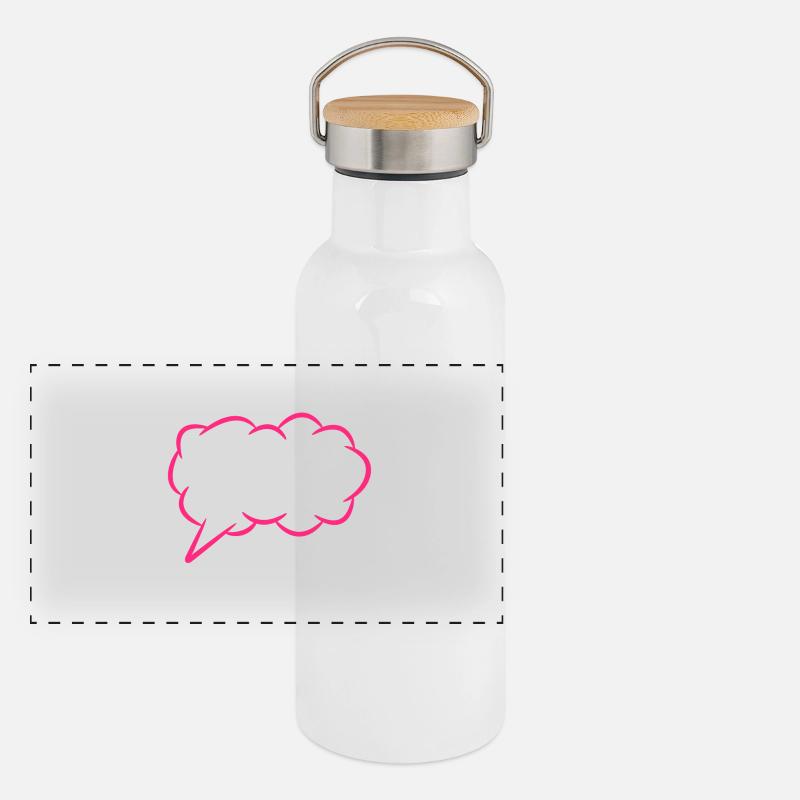 Speech bubble thought bubble Panoramic Thermal Bottle with Bamboo Lid