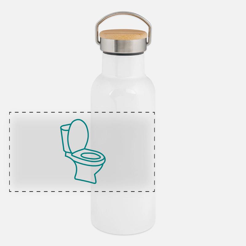 Klo WC Toilette Panorama Thermosflasche mit Bambusdeckel
