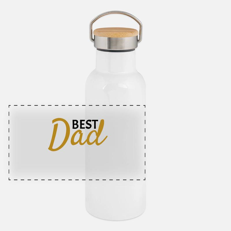 Best Dad Panorama Thermosflasche mit Bambusdeckel