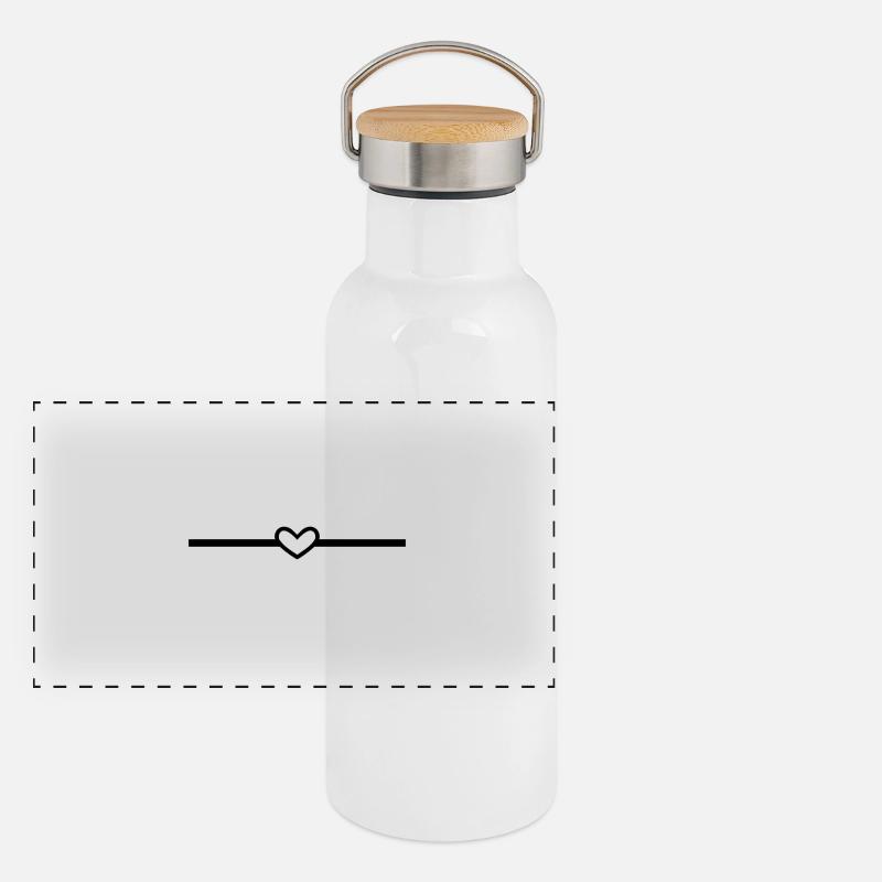 Line heart little heart dash ornament Panoramic Thermal Bottle with Bamboo Lid