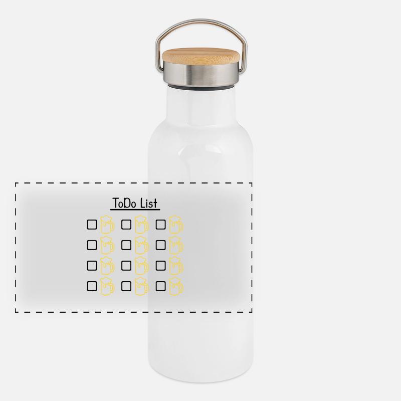 To do list beer Panoramic Thermal Bottle with Bamboo Lid