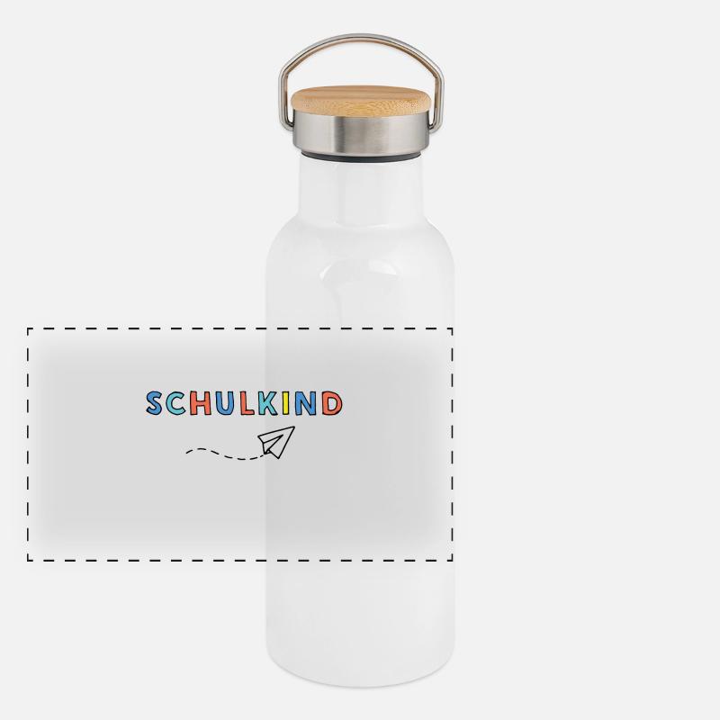 Schulkind Panorama Thermosflasche mit Bambusdeckel