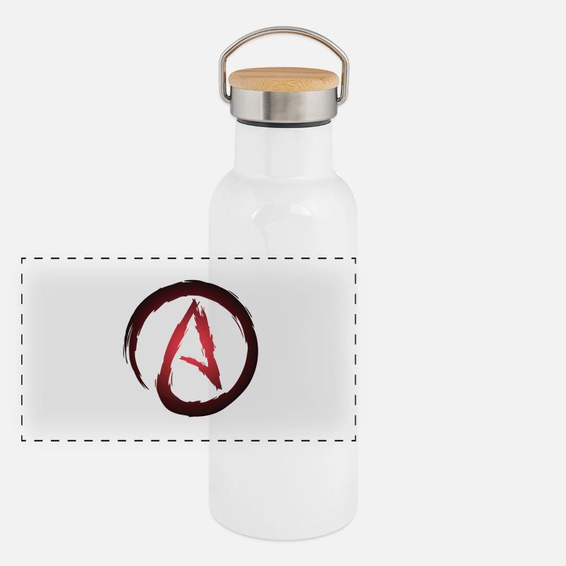 Atheism symbol atheist Panoramic Thermal Bottle with Bamboo Lid