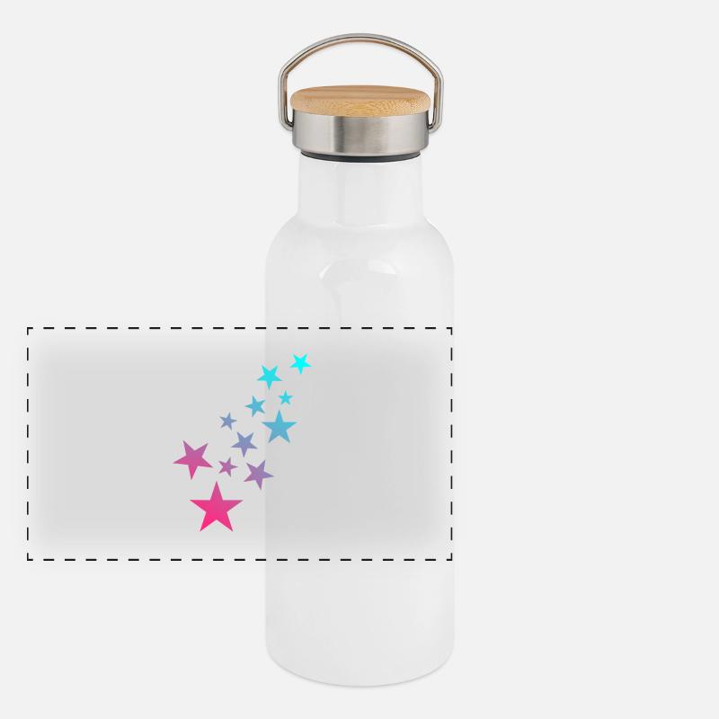 Modèle astérisque symbole étoile Gourde isotherme avec bouchon en bambou