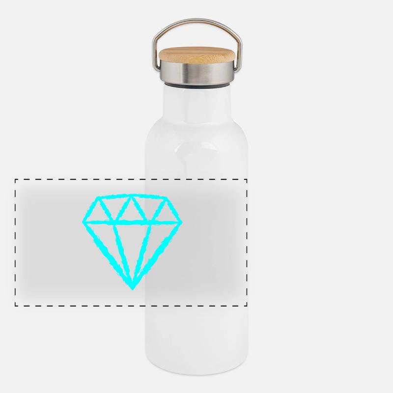 Diamond symbol Panoramic Thermal Bottle with Bamboo Lid