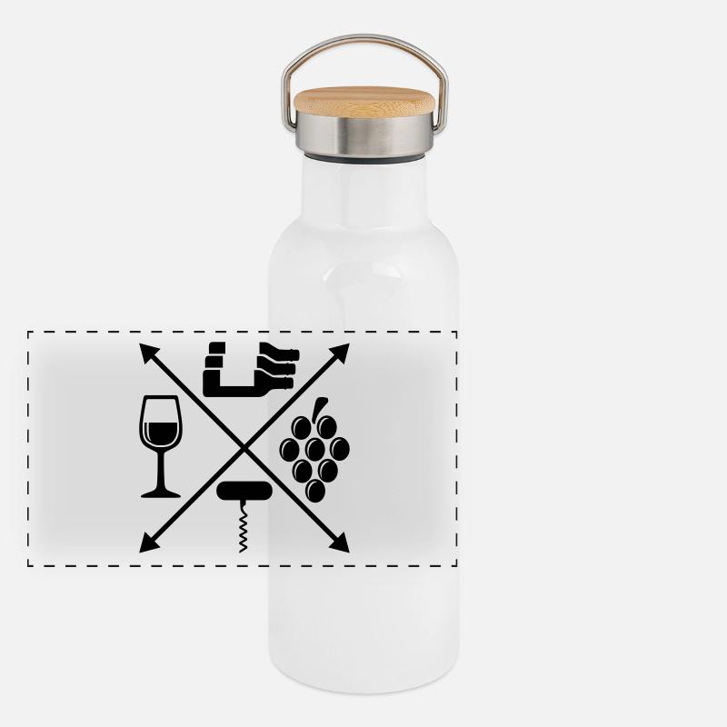 Wein Panorama Thermosflasche mit Bambusdeckel