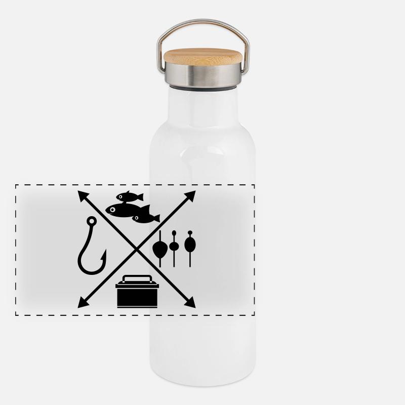 angeln Panorama Thermosflasche mit Bambusdeckel