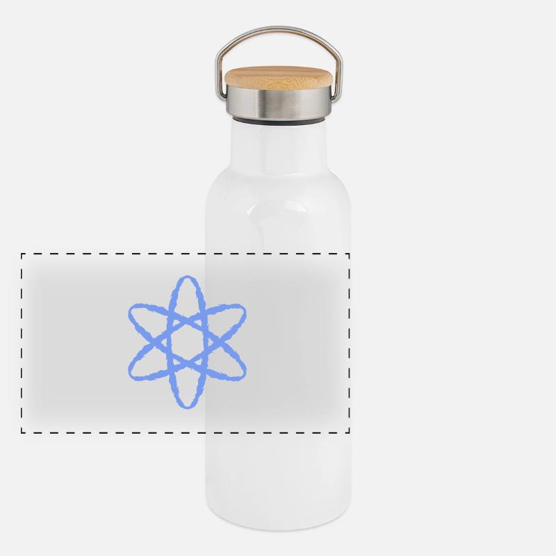 Atom Symbol Atomkraft Panorama Thermosflasche mit Bambusdeckel