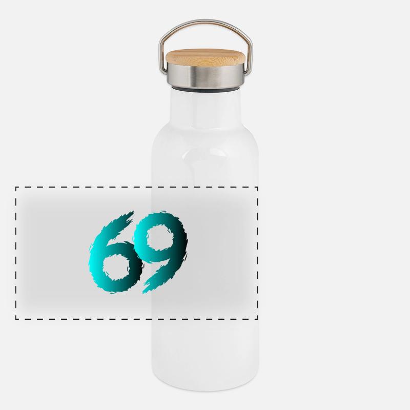 69 symbol number sixty nine Panoramic Thermal Bottle with Bamboo Lid