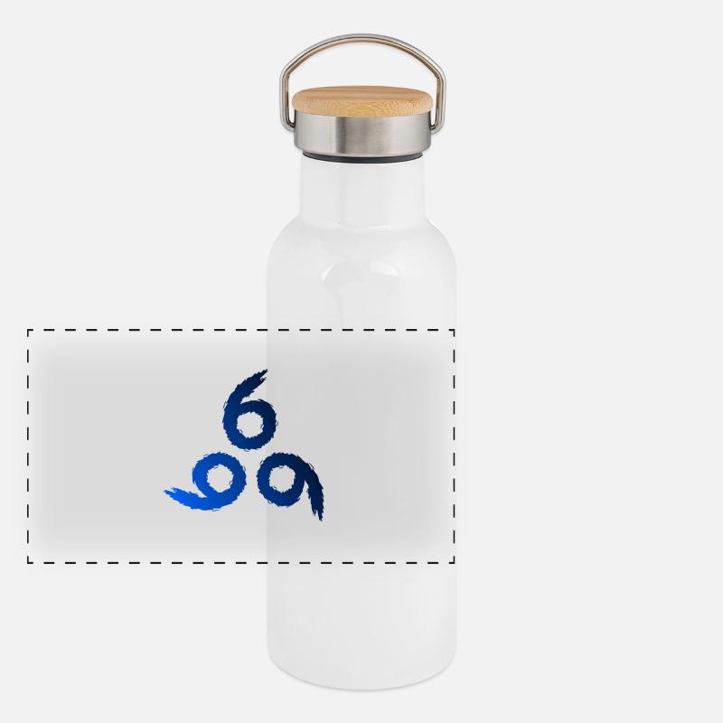 666 Satan Symbol - Teufel - Böse Panorama Thermosflasche mit Bambusdeckel