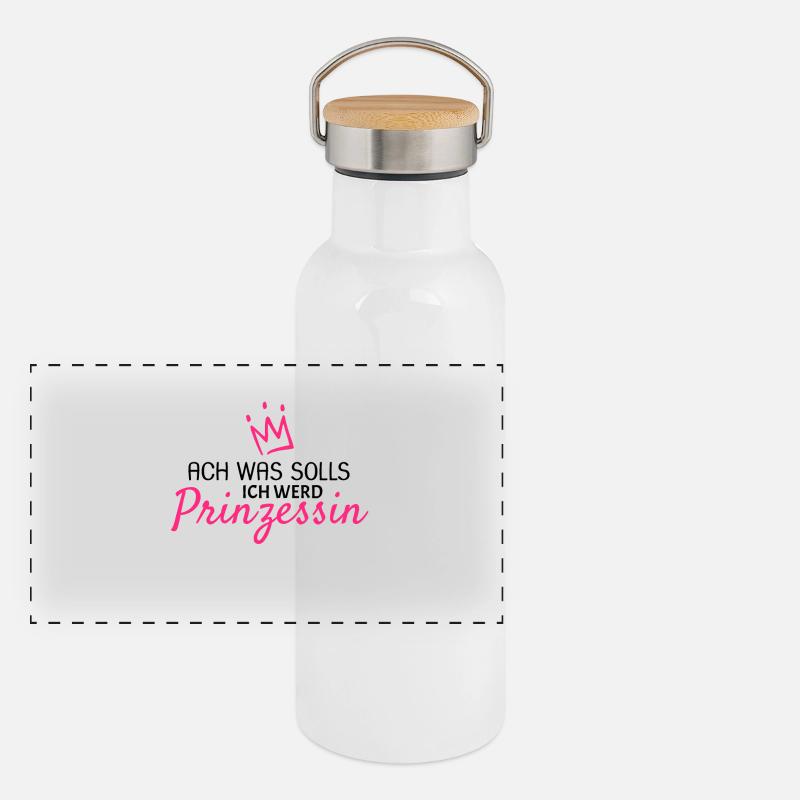 Prinzessin werden Panorama Thermosflasche mit Bambusdeckel