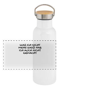Party Sprüche Feiern Saufen Spruch Geschenk - Panorama Thermosflasche mit Bambusdeckel - Weiß - Vorne