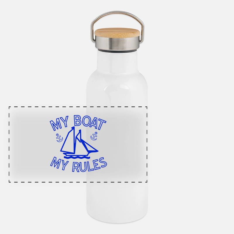 boat Panoramic Thermal Bottle with Bamboo Lid