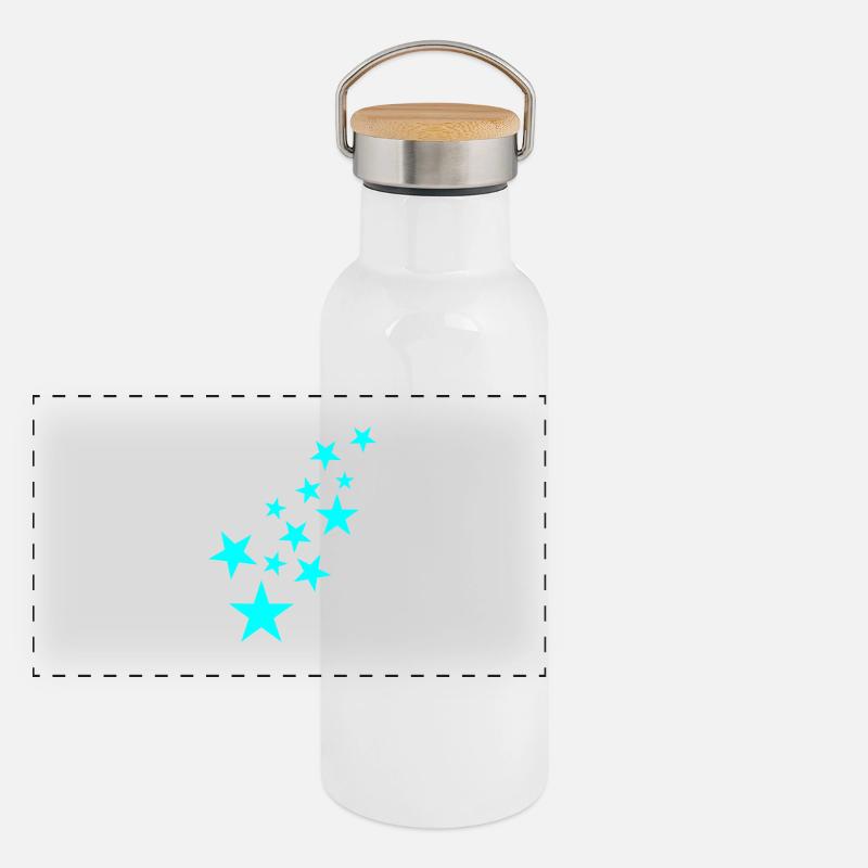 Star asterisk pattern icon Panoramic Thermal Bottle with Bamboo Lid