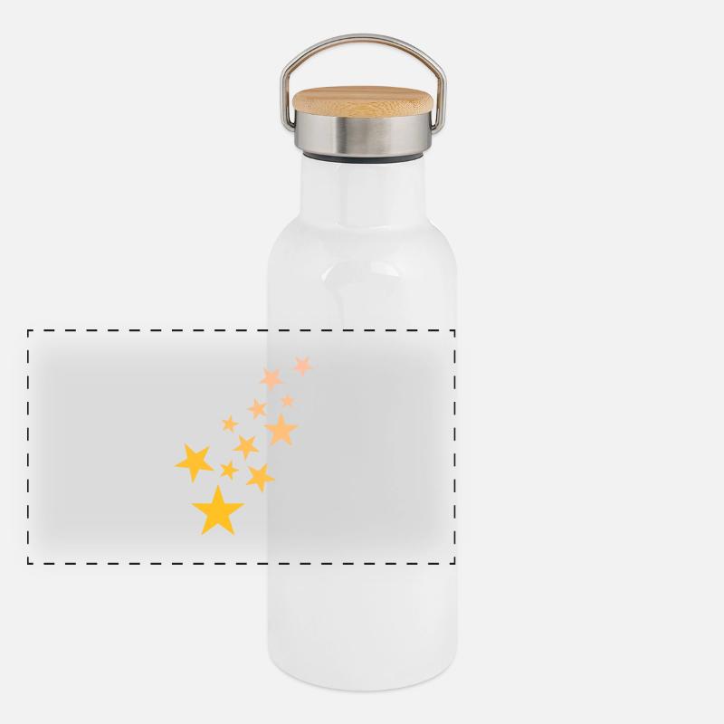 Star asterisk pattern starry sky Panoramic Thermal Bottle with Bamboo Lid