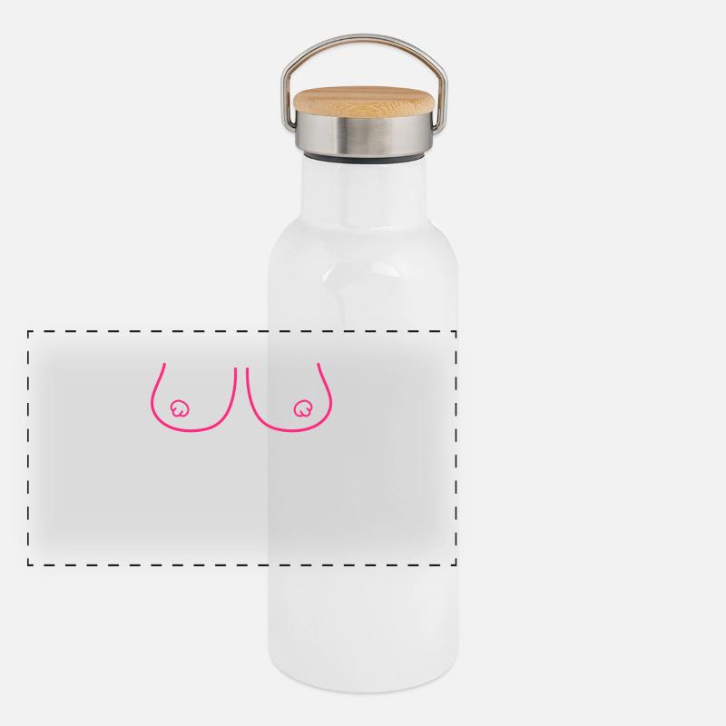 Brüste Sexy - sexy Brüste Panorama Thermosflasche mit Bambusdeckel