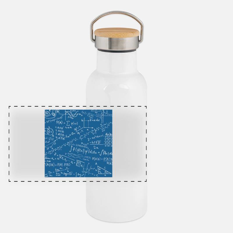Mathe-Gleichung-Muster, quadratische Formel Mathe Geschenk Panorama Thermosflasche mit Bambusdeckel