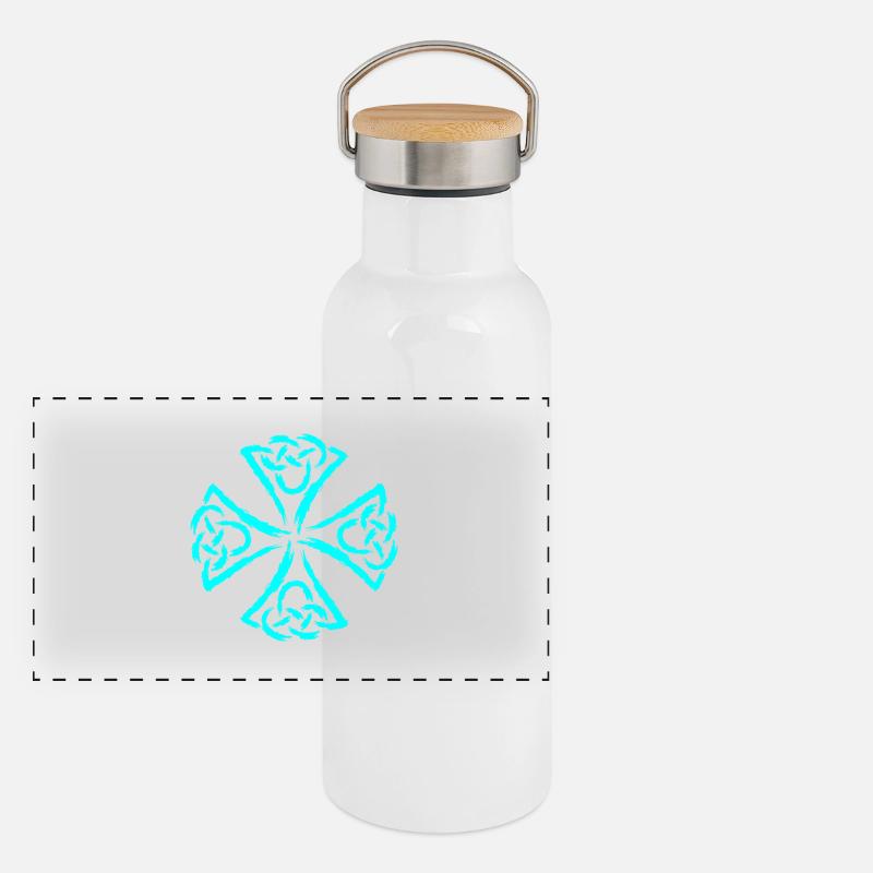 Celtic Symbols Strength Courage Panoramic Thermal Bottle with Bamboo Lid