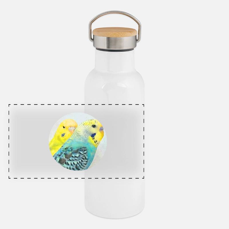 budgies Panoramic Thermal Bottle with Bamboo Lid