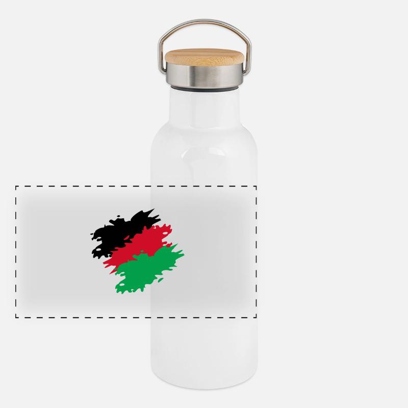 Malawi couleurs drapeau drapeau brosse Gourde isotherme avec bouchon en bambou