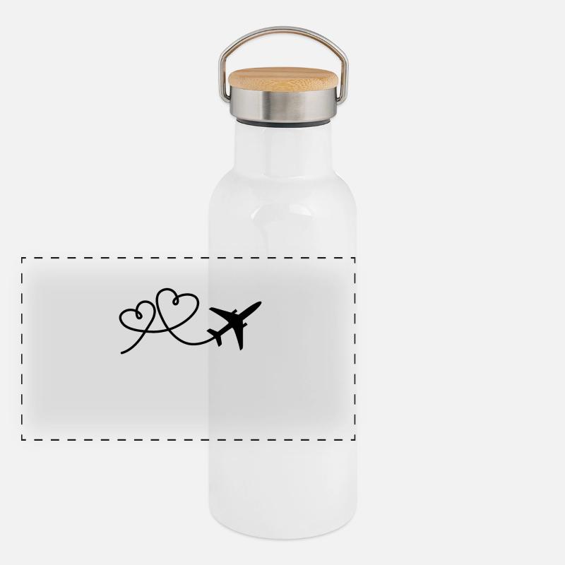 Airplane Panoramic Thermal Bottle with Bamboo Lid