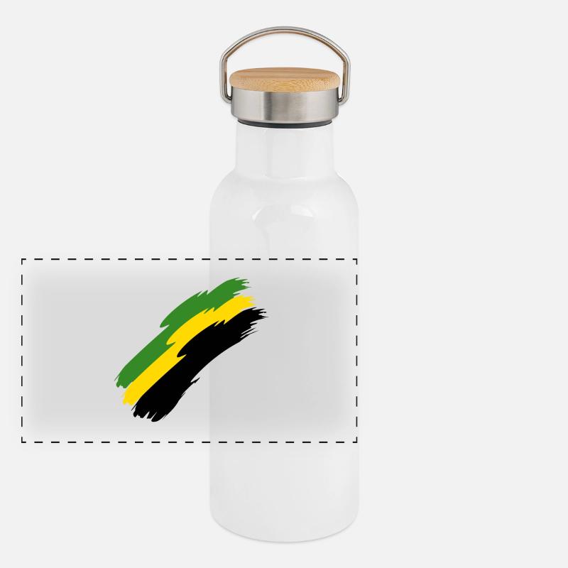 Jamaika Panorama Thermosflasche mit Bambusdeckel