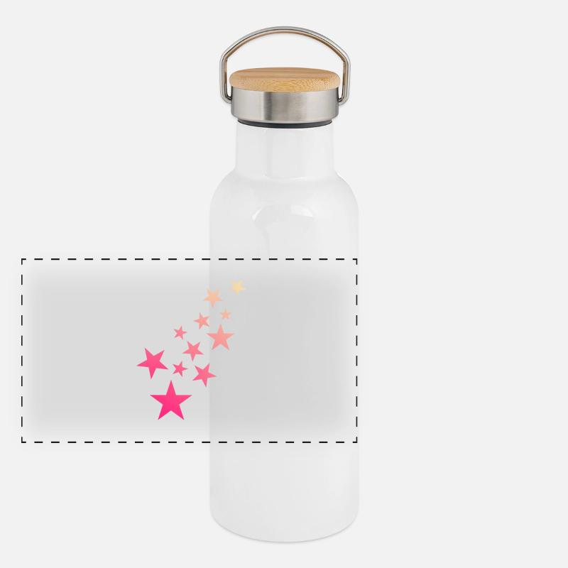 Star Star Pattern Starry Sky Panoramic Thermal Bottle with Bamboo Lid