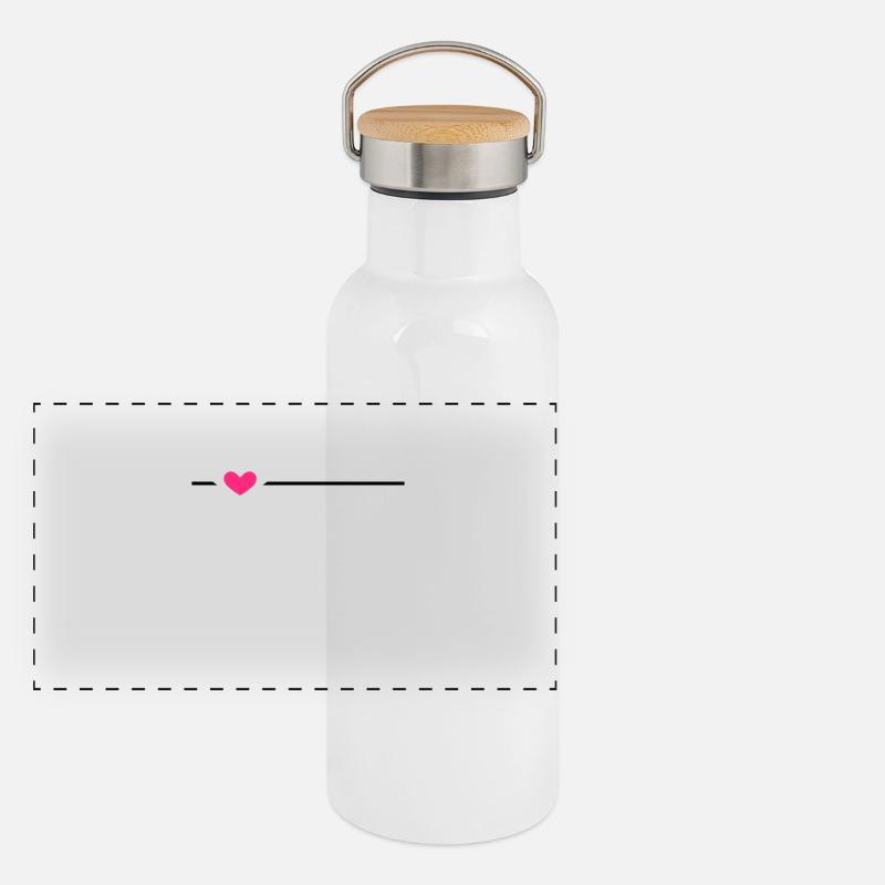 Line Heart Panoramic Thermal Bottle with Bamboo Lid