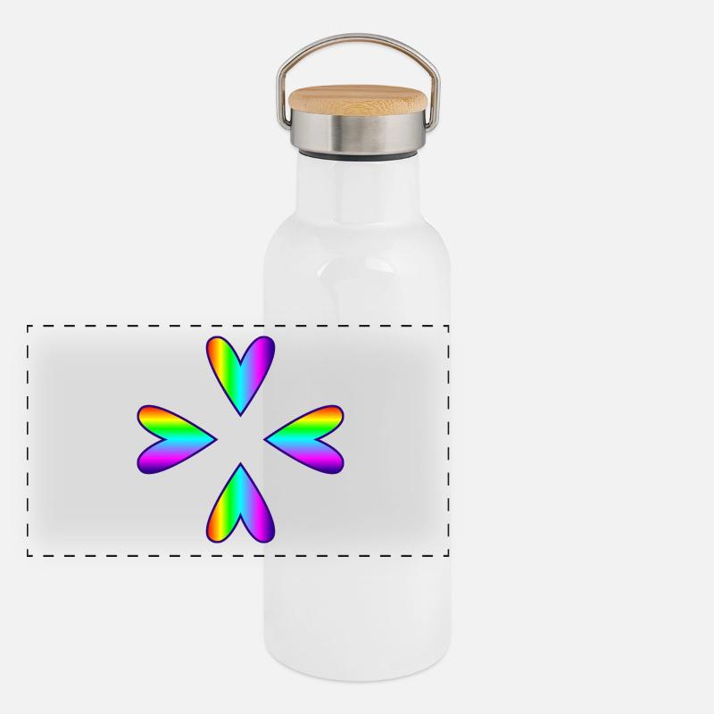 MAMA. MUTTERTAG. SCHÖNEN MUTTERTAG. ICH LIEBE DICH Panorama Thermosflasche mit Bambusdeckel