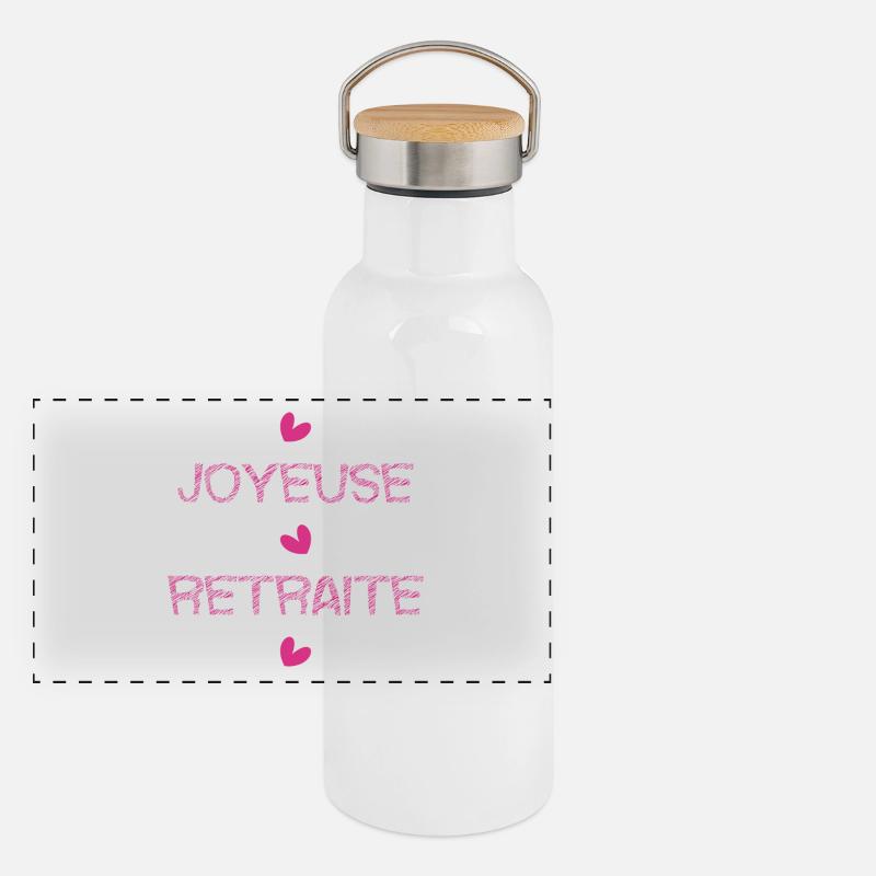 COLLEGUE. TRAVAIL. RETRAITE. MANAGER. CHEF. PATRON Gourde isotherme avec bouchon en bambou