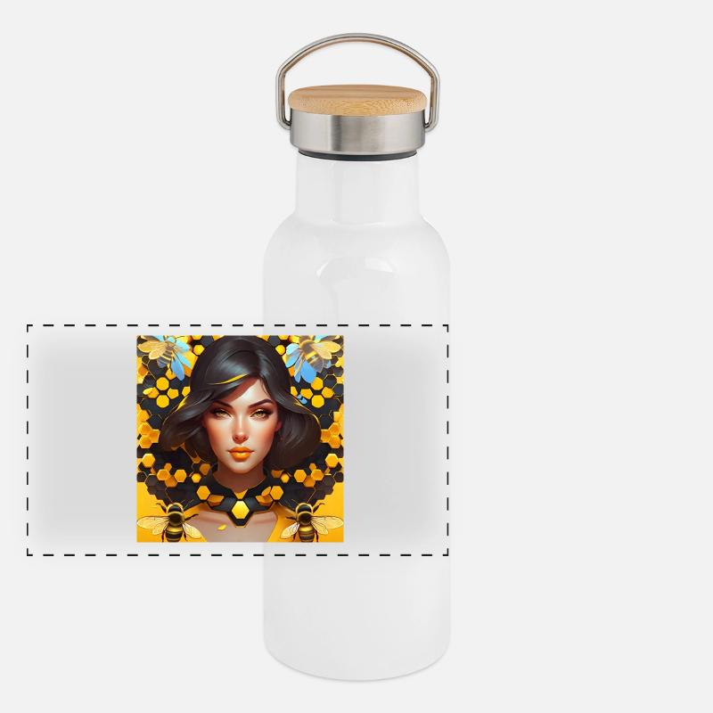 Queen Bee Panoramic Thermal Bottle with Bamboo Lid