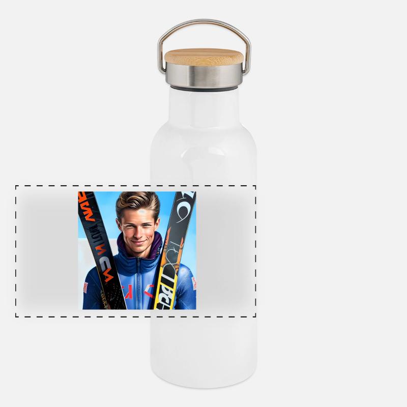 Ski Jumper Panoramic Thermal Bottle with Bamboo Lid