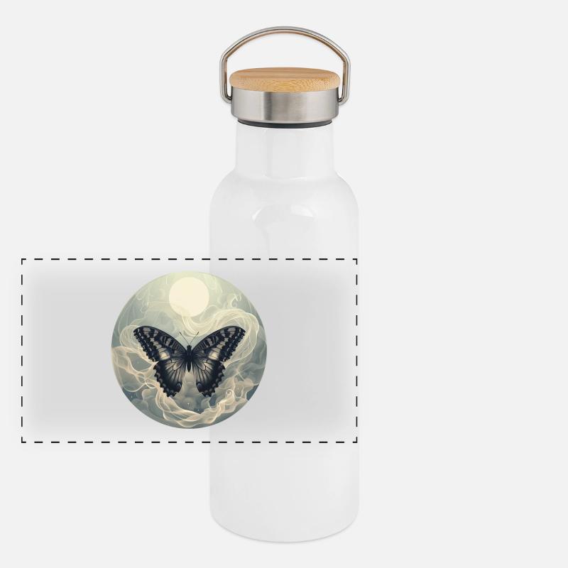 Butterfly Tone Panoramic Thermal Bottle with Bamboo Lid