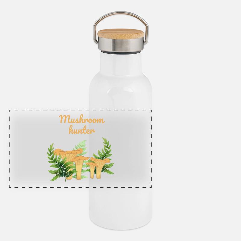 Chasseur de champignons Gourde isotherme avec bouchon en bambou