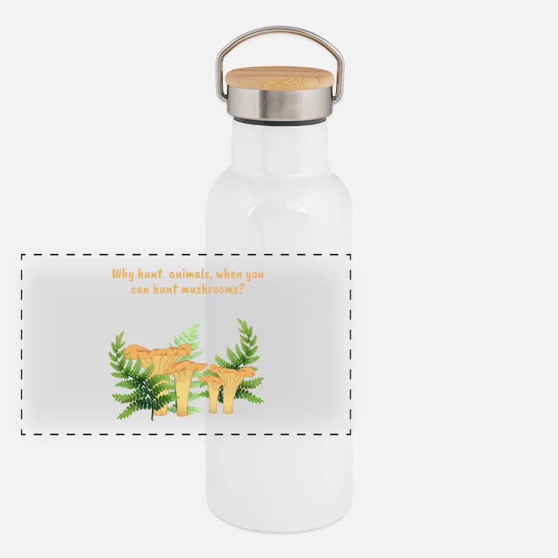 Mushroom hunting Panoramic Thermal Bottle with Bamboo Lid