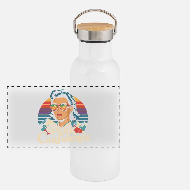 Peak Confidence - Retro Elegance Panoramic Thermal Bottle with Bamboo Lid