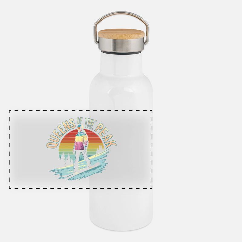 Reines du Pic - Snowboard Art Gourde isotherme avec bouchon en bambou