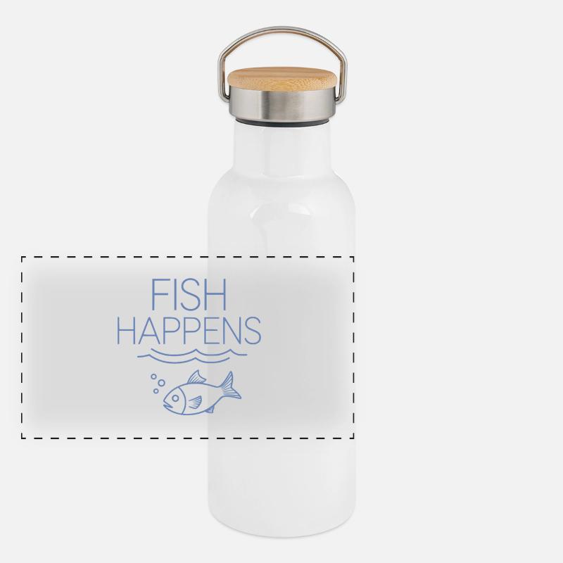poisson arrive Gourde isotherme avec bouchon en bambou