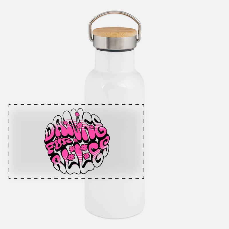 Danke für alles Panorama Thermosflasche mit Bambusdeckel