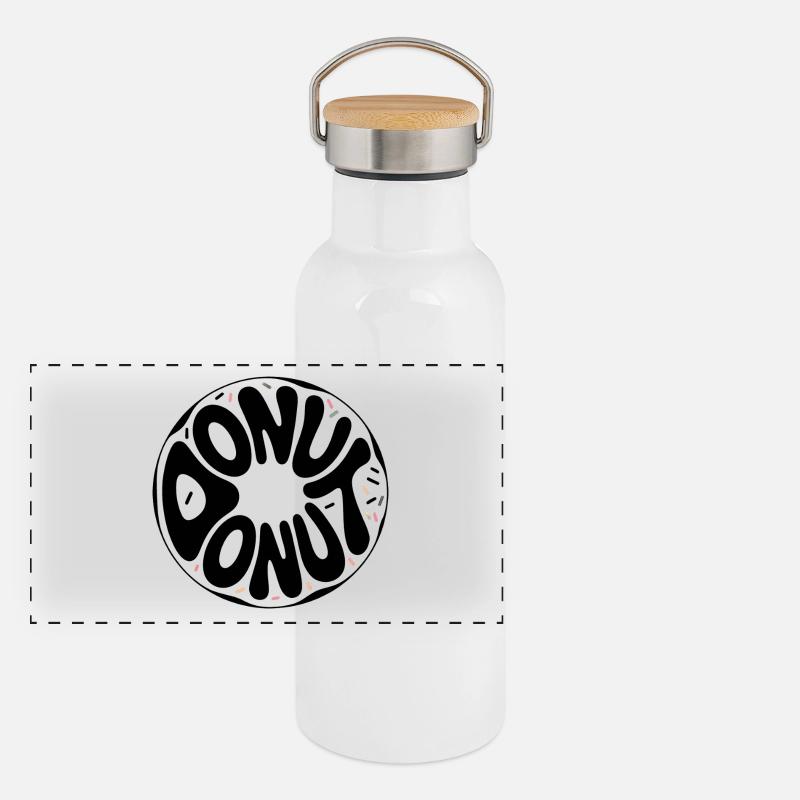 Donut - Cool Donut Logo Gourde isotherme avec bouchon en bambou