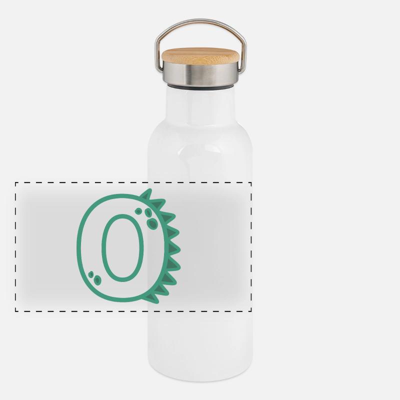 Zahl 0 Panorama Thermosflasche mit Bambusdeckel