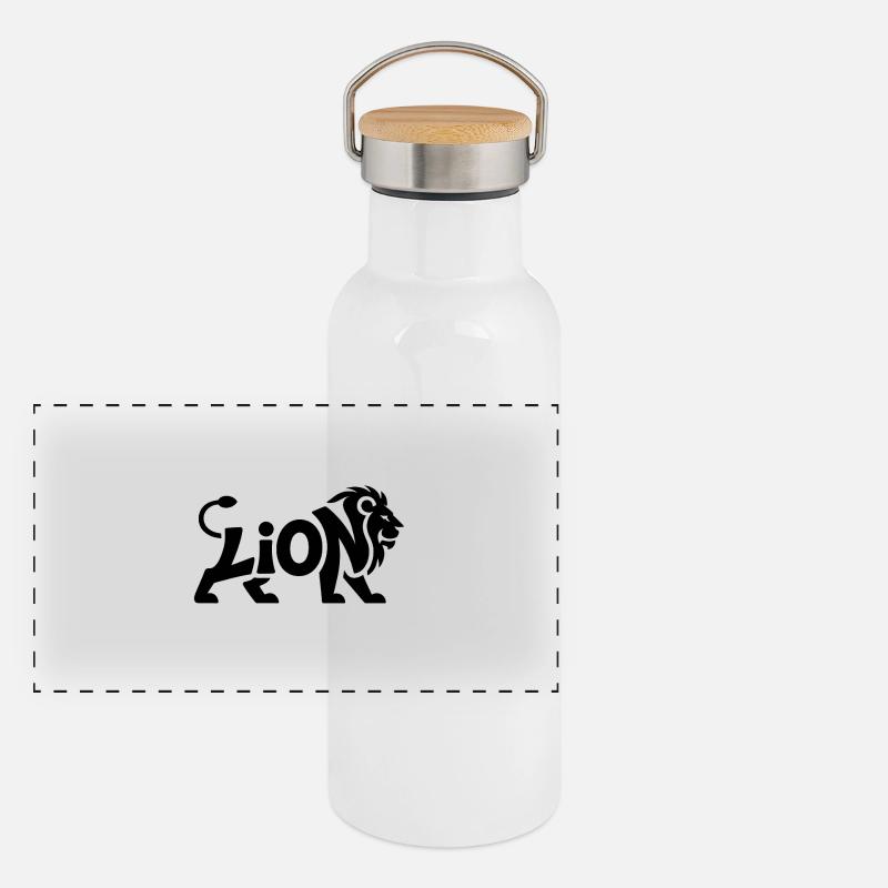 Lion - Cool Lion Logo Gourde isotherme avec bouchon en bambou