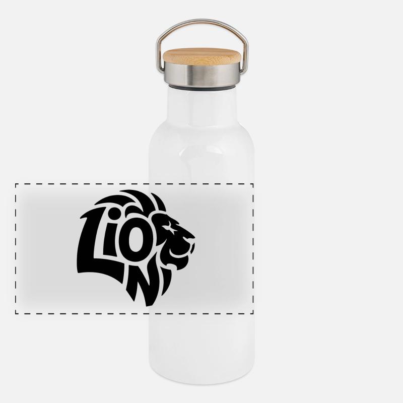 Lion - Cool Lion Logo Gourde isotherme avec bouchon en bambou