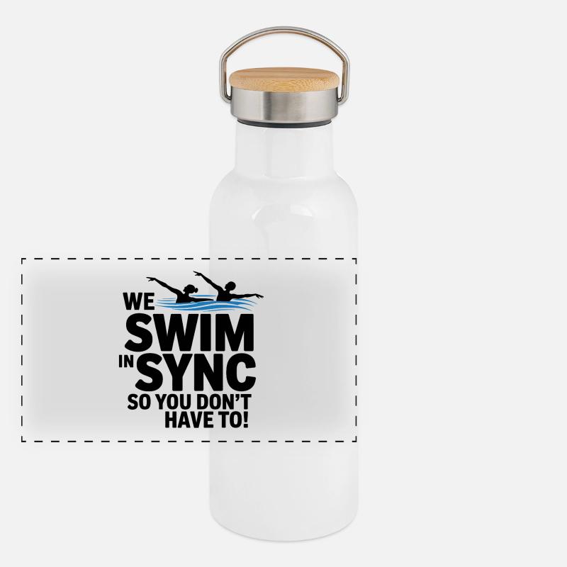 Synchronschwimmen Schwimmer Wassersportler Panorama Thermosflasche mit Bambusdeckel
