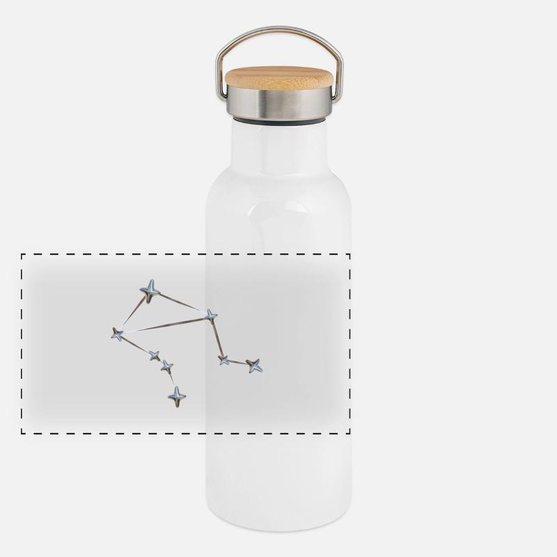 Libra Constellation – Metallic Zodiac Panoramic Thermal Bottle with Bamboo Lid
