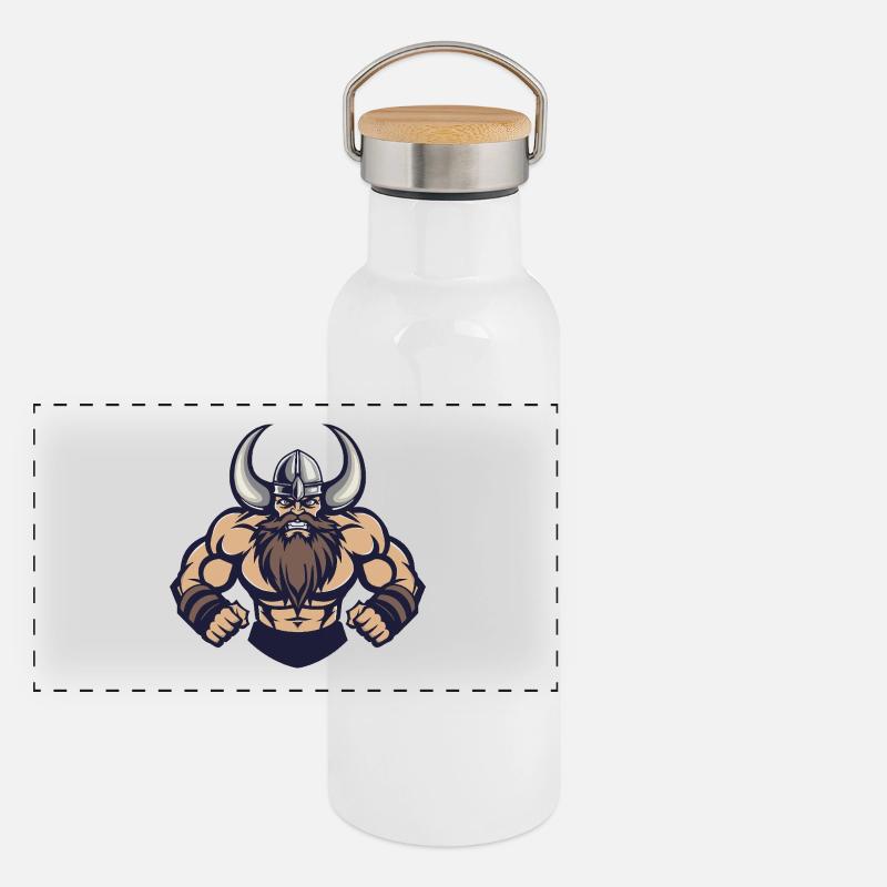 Viking Muscles Musculation Gourde isotherme avec bouchon en bambou