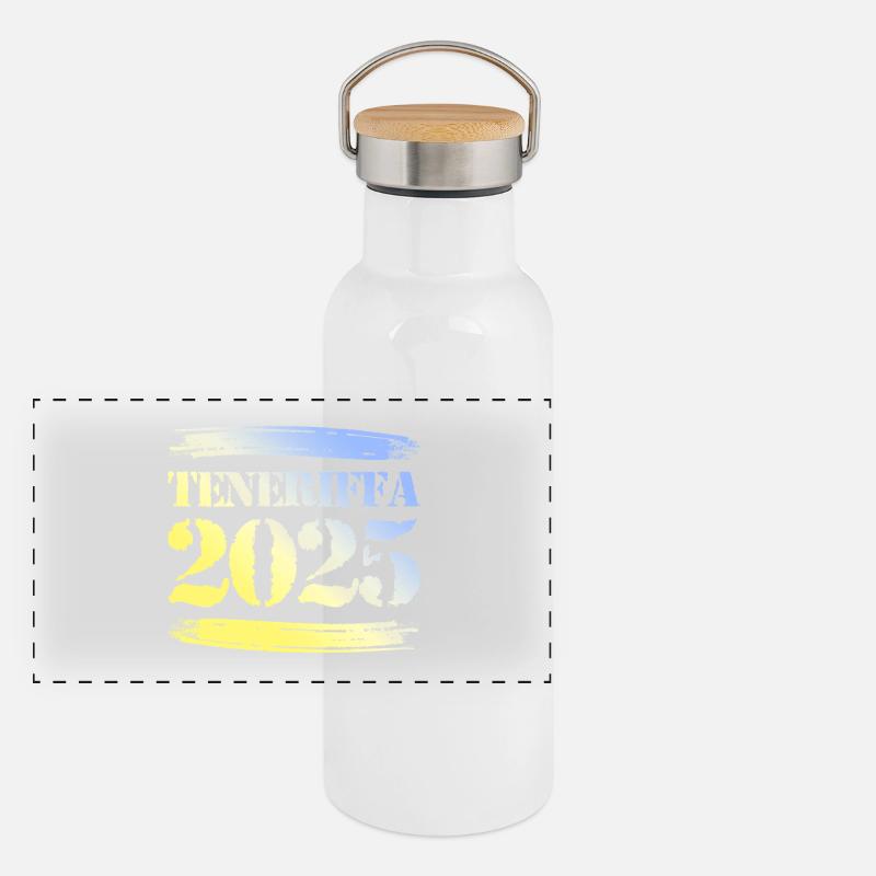 Tenerife 2025 Panoramic Thermal Bottle with Bamboo Lid