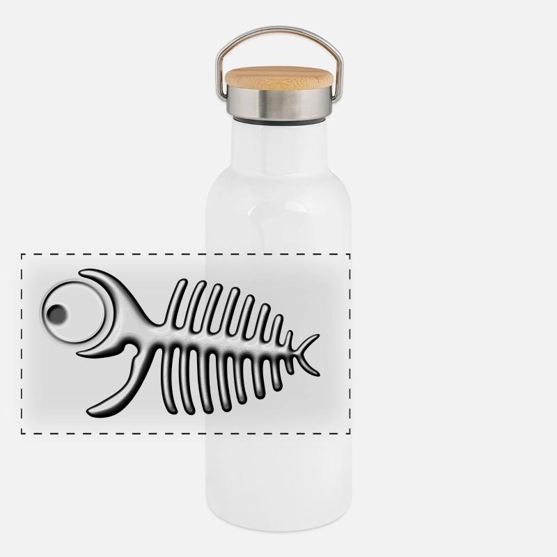 Fischgräte Panorama Thermosflasche mit Bambusdeckel