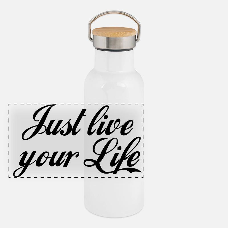 Live your Life Panoramic Thermal Bottle with Bamboo Lid