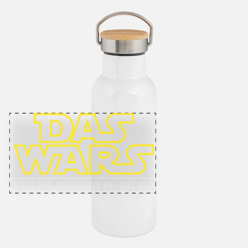 Abschluss Das wars Möge der Abschluss mit uns sein Panorama Thermosflasche mit Bambusdeckel